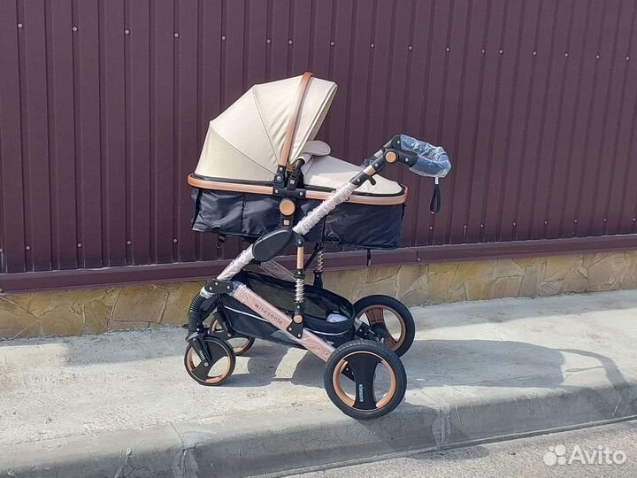 Коляска 2в1/3в1 Новая трансформер (Беж)