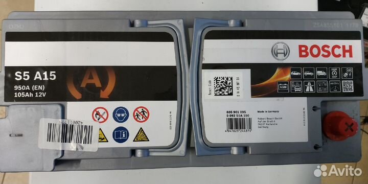 Аккумулятор 105Ah Bosch 950A AGM start-stop s5a15