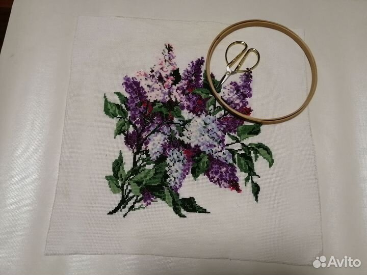 Вышивка картина крестиком Сирень