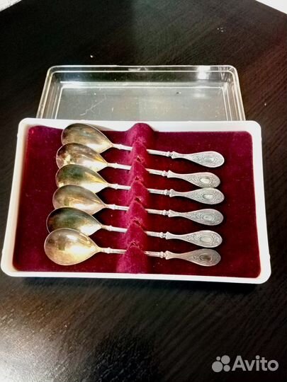 Ложки кофейные мельхиоровые с позолотой