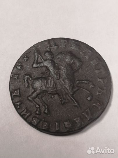 Копейка Петра 1 без букв 1713 г