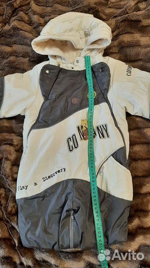 Комбинезон демисезонный 74р+2 шапочки в подарок