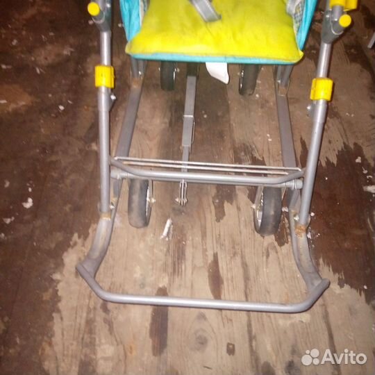 Детские санки коляска с колесами бу