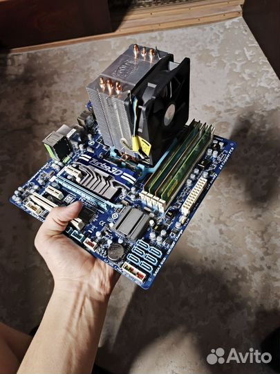 Комплект материнка+проц+оперативка+охлад