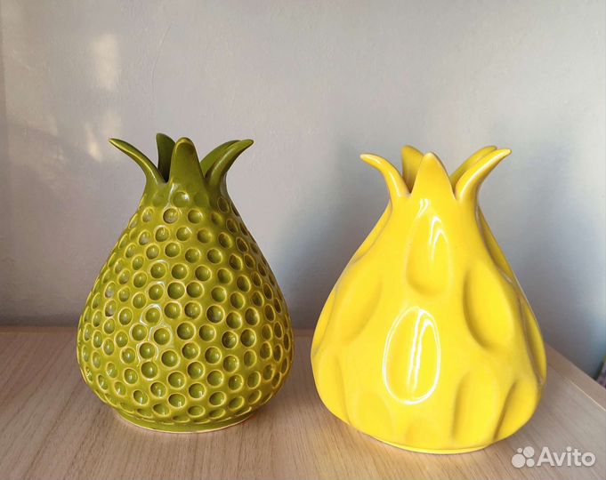Вазы керамика ананасы ручная работа глазурь