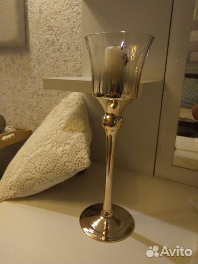 Подсвечник стекло высокий