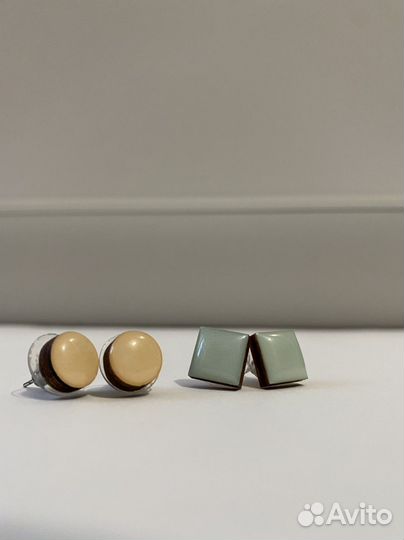 Серьги пусеты Handmade на деревяной основе