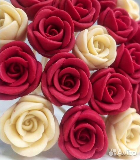 Розы из Белого Шоколада - 19 шт в Букете