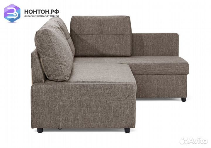 Диван угловой дельфин Поло светло-коричневый