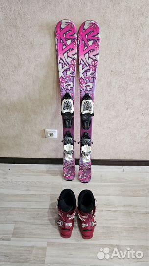 Горные лыжи детские 100см комплект с ботинками