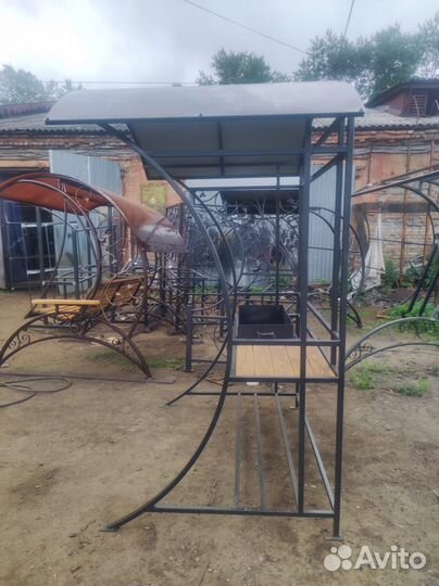Летний мангал с крышей