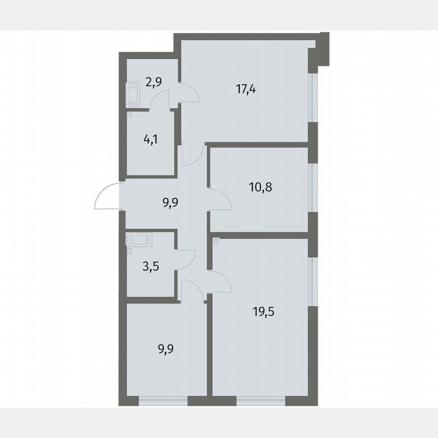 3-к. квартира, 78 м², 6/6 эт.