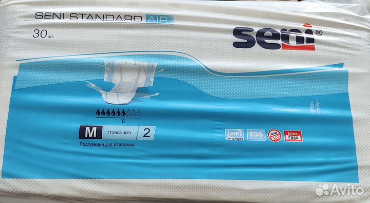 Памперсы для взрослых seni 2 m по 30 штук
