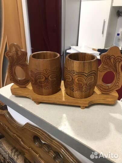 Кружка пивная 0.5л СССР, натуральное дерево