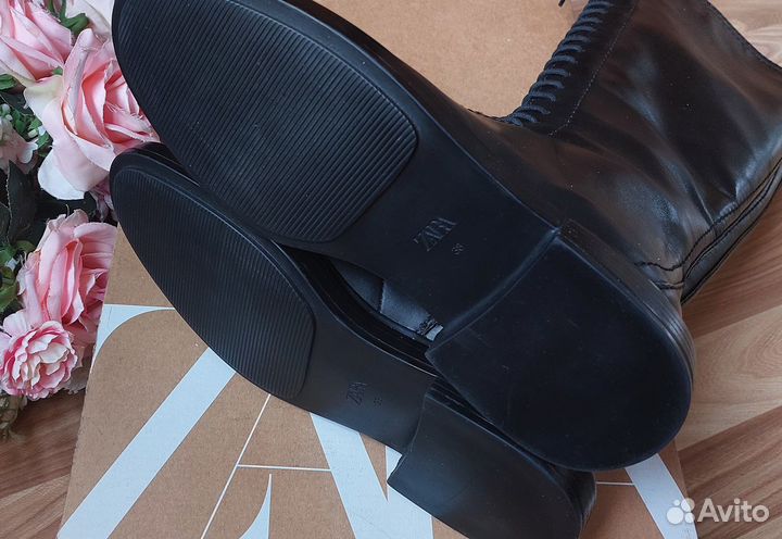 Сапоги Zara и Сапоги Mascotte, Натуральная кожа