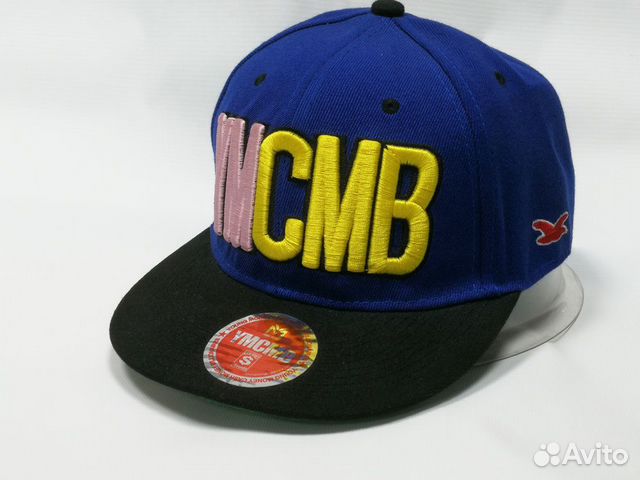 Бейсболка прямой козырек, синего цвета