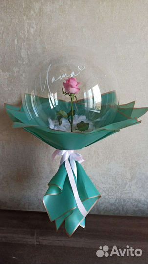 Цветок в шаре, живая роза в шаре