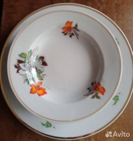 Набор тарелок 6шт. + блюдо большое фарфоровое