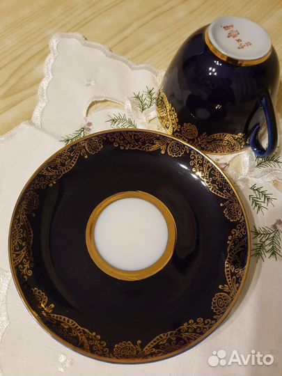 Чайная пара лфз 1Сорт кобальт с золотом