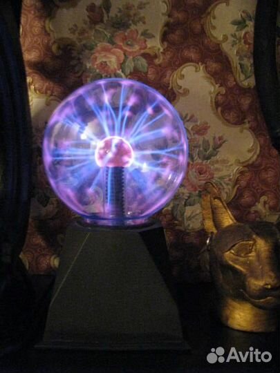 Ночник плазменный шар светильник лучи теслы