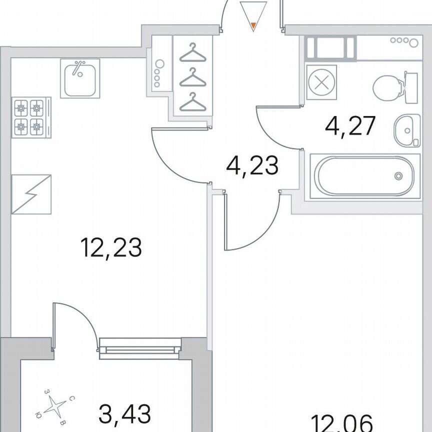 1-к. квартира, 34,5 м², 5/5 эт.