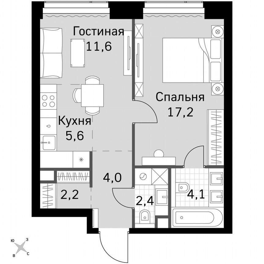 1-к. квартира, 47,1 м², 21/21 эт.