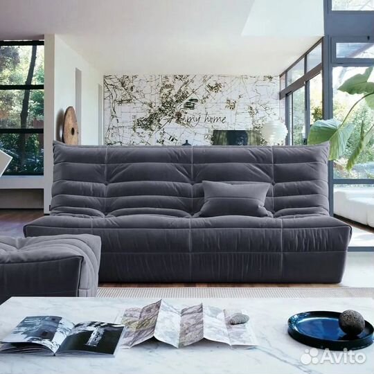 Серый трехместный диван на заказ