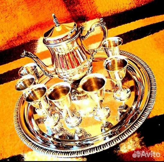 Коньячный набор мельхиор с высокой долей серебра