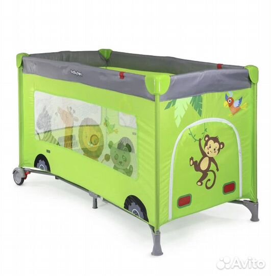 Кровать-манеж babyton green bus