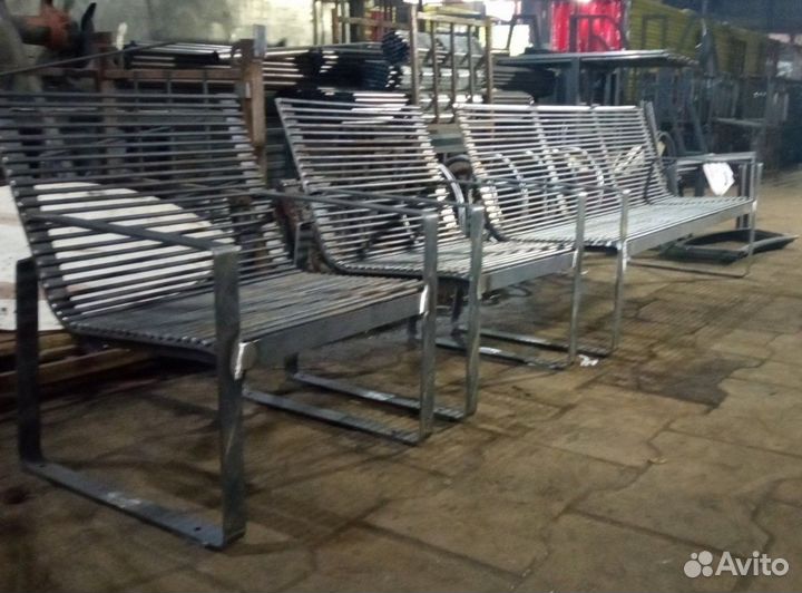 Скамейка стальная «Глория» Лиственница