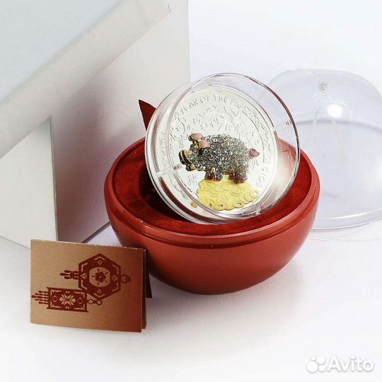 Серебряная монета 2019 Конго Год Свиньи