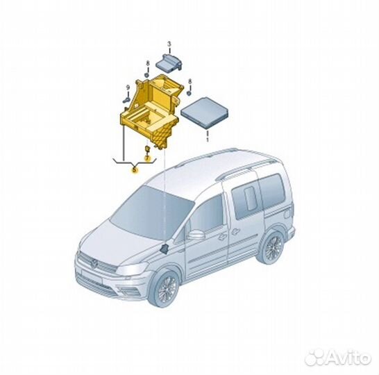 Кронштейн блока управления Volkswagen Caddy 2K