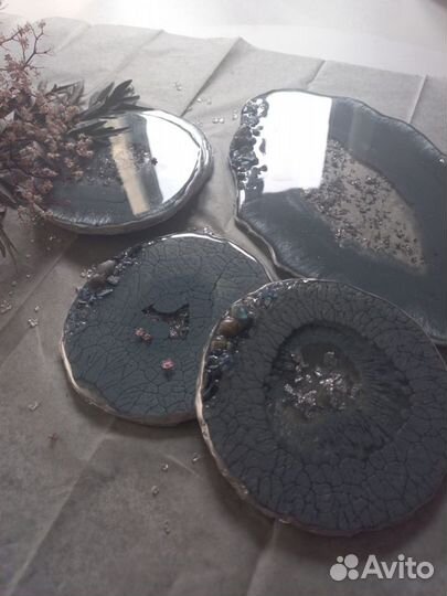 Набор для сервировки/поднос из эпоксидной смолы