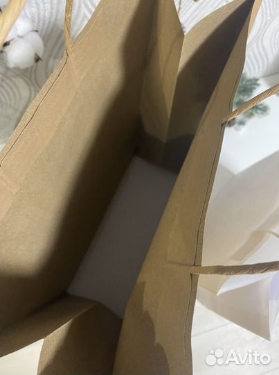 Крафт пакеты с ручками без рисунков