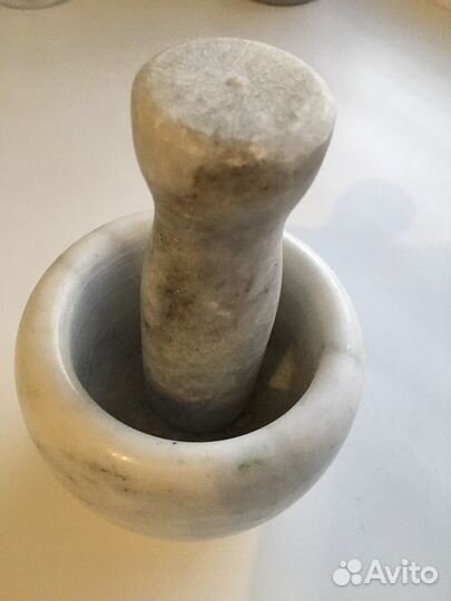 Ступка с пестиком мраморная