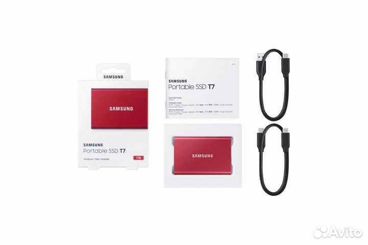 SSD Samsung T7 500 GB MU-PC500R красный новый