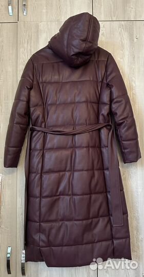 Пуховик из экокожи
