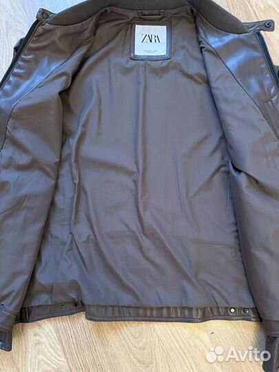 Кожаная куртка мужская Zara 50 р-р