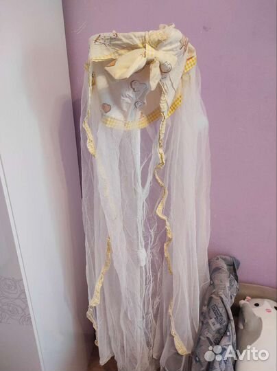 Комплект бортики в кроватку крепление д/ балдахина