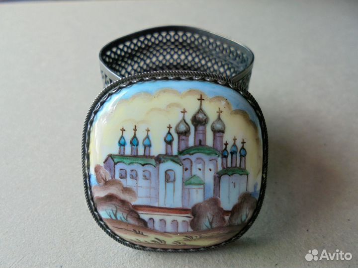 Шкатулка финифть 3х3х3 см Ростовский кремль