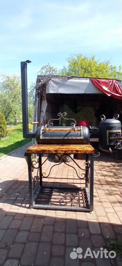 Мангал с печью под казан