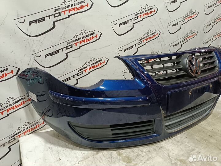 Бампер volkswagen polo 9N1 9N2 9N3 9N4 6Q0807217E 2 модель передний синий, LD5Q KA8853