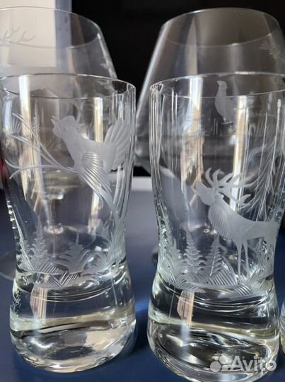 Хрустальные фужеры «Охотничья серия»