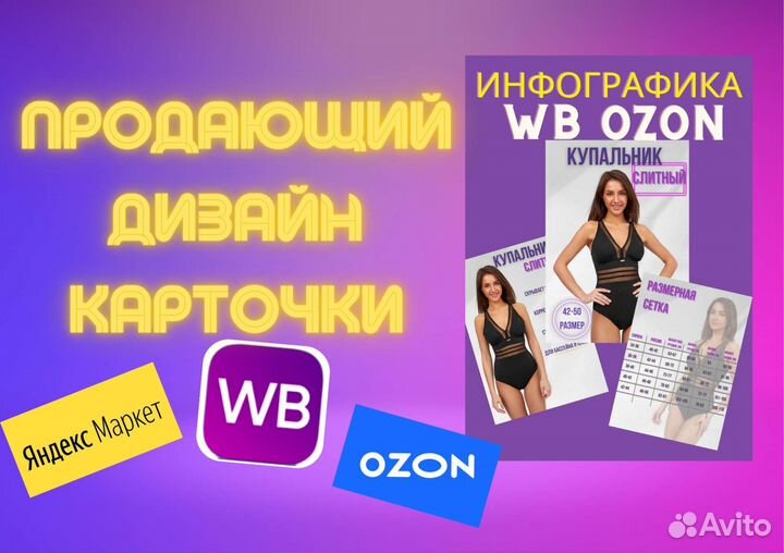 Инфографика для маркетплейсов, вкладыши, бирки