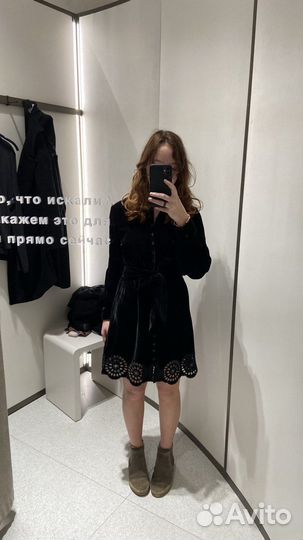 Бархатное платье zara