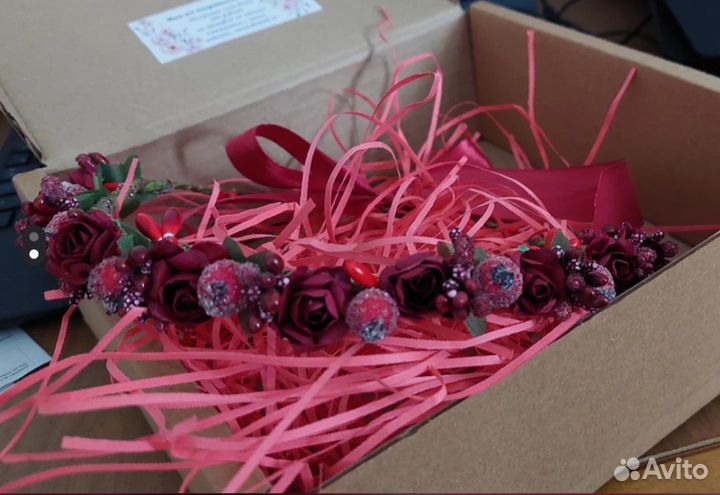 Ободок венок с цветами для волос