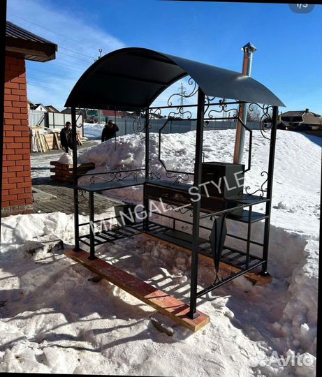 Мангал с крышей