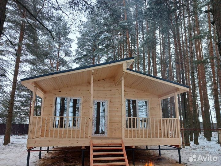 Каркасный дом 9х7м с террасой