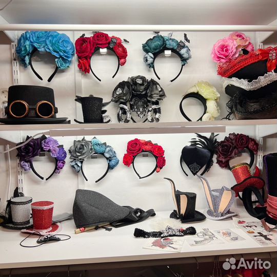 Ободки цветочные муэртос с большими цветами розами