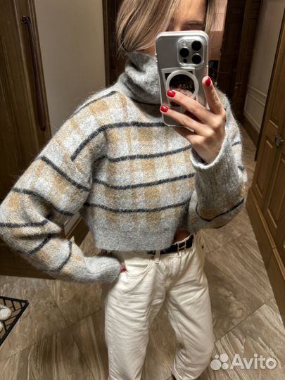 Свитер zara альпака/шерсть